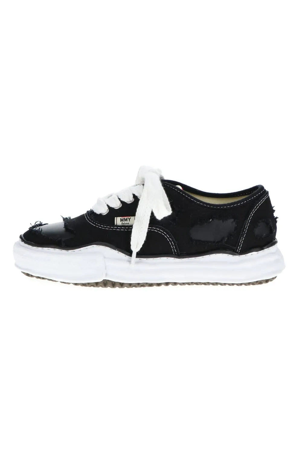 -BAKER- Original sole broken canvas Low-Top sneakers Black