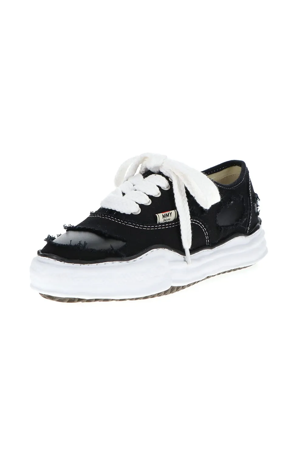 -BAKER- Original sole broken canvas Low-Top sneakers Black