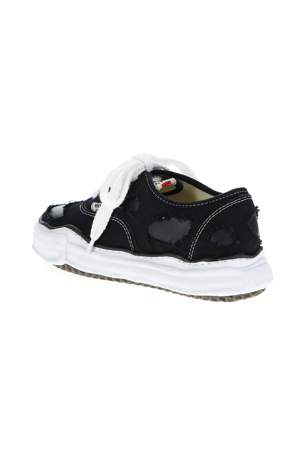 -BAKER- Original sole broken canvas Low-Top sneakers Black