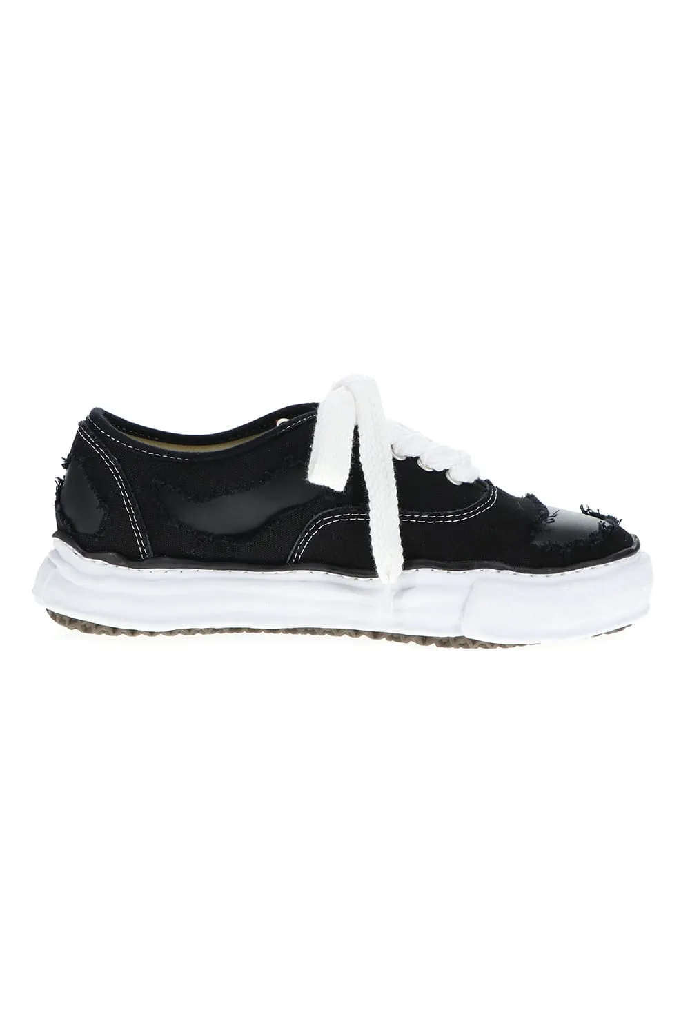 -BAKER- Original sole broken canvas Low-Top sneakers Black