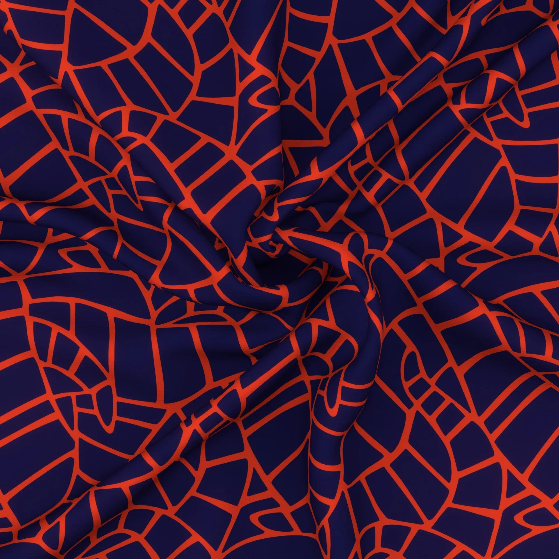 1  Abstract coati tails print - bold animal print navy blue and red