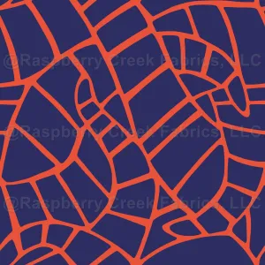 1  Abstract coati tails print - bold animal print navy blue and red