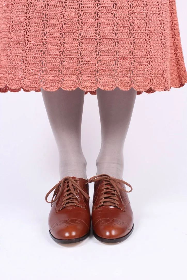 1930s everyday Oxford shoes, Cognac brown, Juliette
