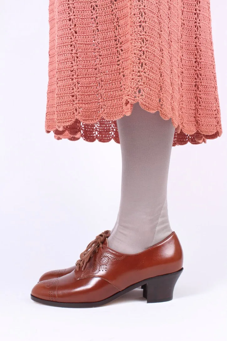 1930s everyday Oxford shoes, Cognac brown, Juliette