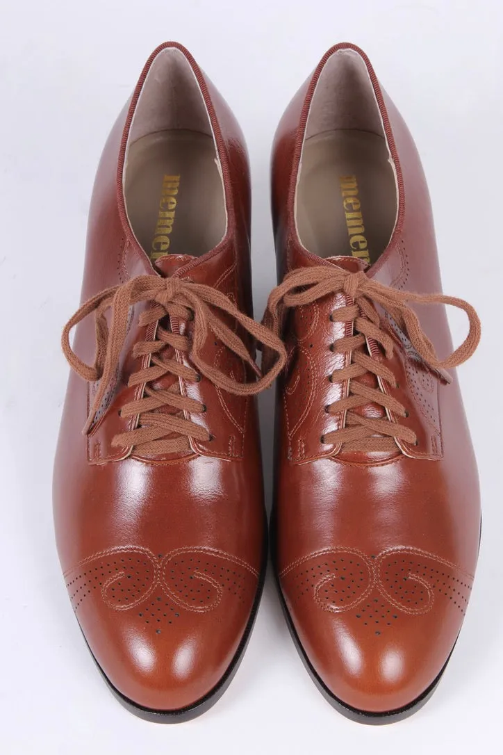 1930s everyday Oxford shoes, Cognac brown, Juliette