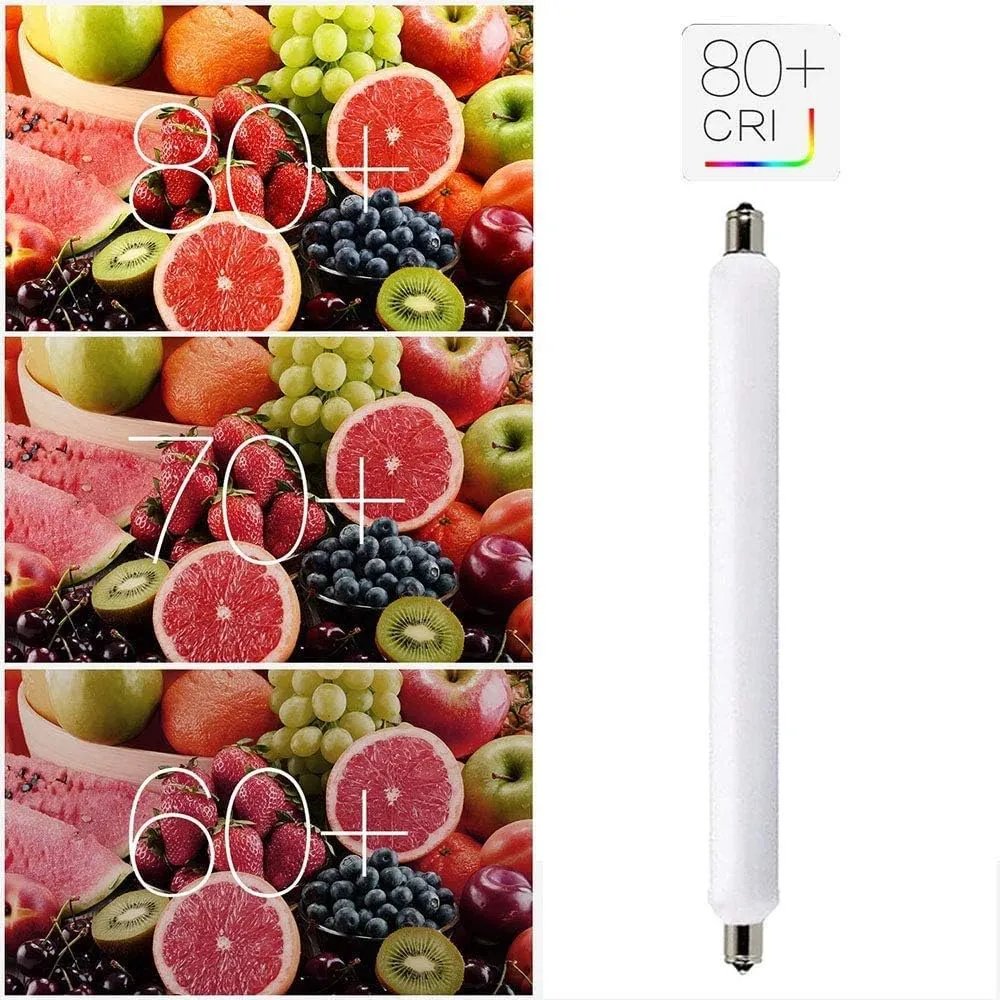 2-Pack 4W S15s LED Strip Tube Light Bulbs 221mm, Natural White 4000K, 40W Replacement for Shaving Mirrors & Kitchen Lights