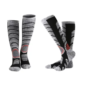 2-Pair Women Hiking Socks Moisture Wicking Knee High Socks for Women Over the Calf Crew Socks for Outdoor Walking, Climbing, Running, Hiking Size L