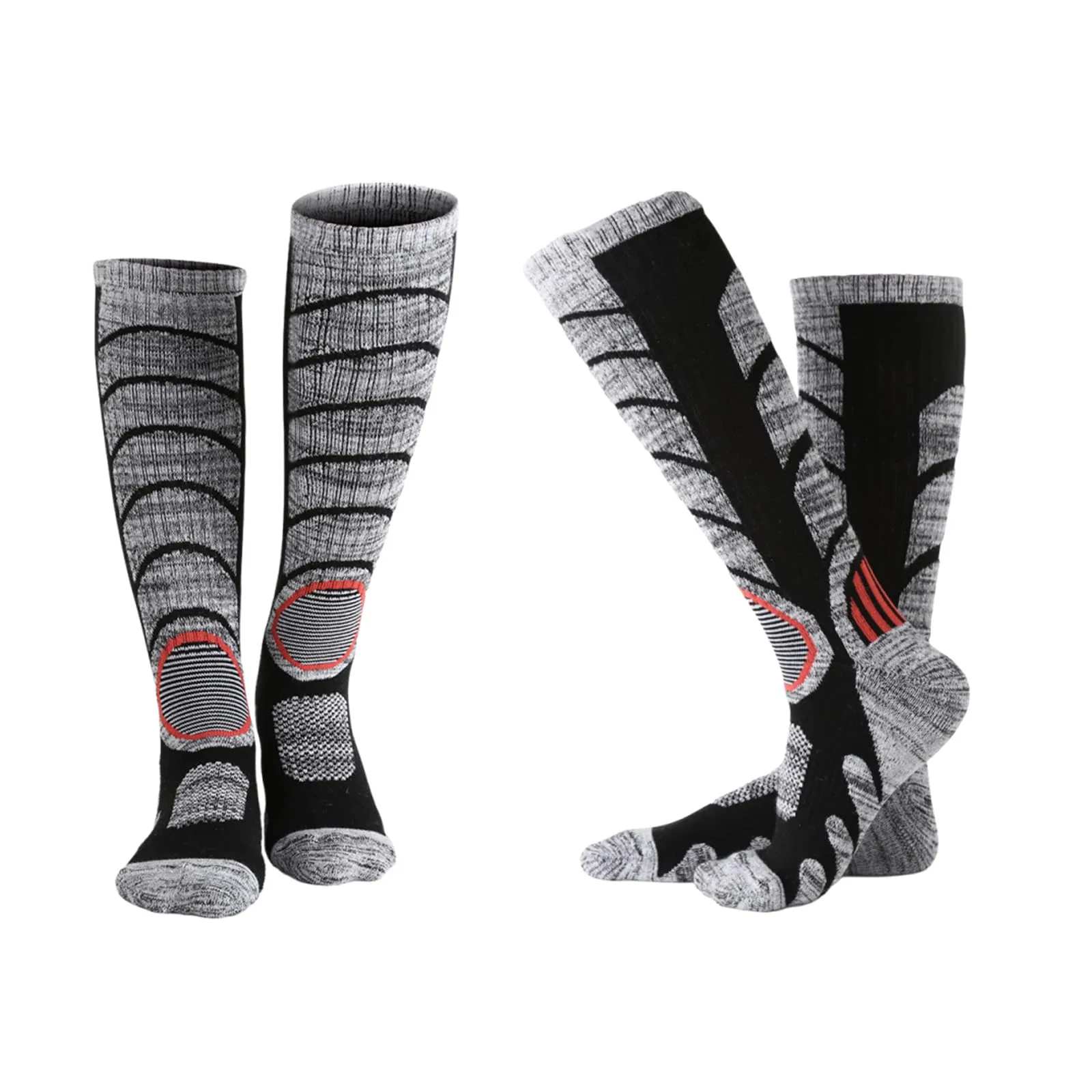 2-Pair Women Hiking Socks Moisture Wicking Knee High Socks for Women Over the Calf Crew Socks for Outdoor Walking, Climbing, Running, Hiking Size L