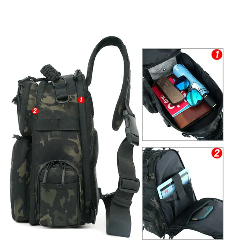 2022 New! Laser-Cut EDC Tactical Chest Bag Sling Hiking Backpack Shoulder Fishing Bags Travel Camping Molle Bag Hunting