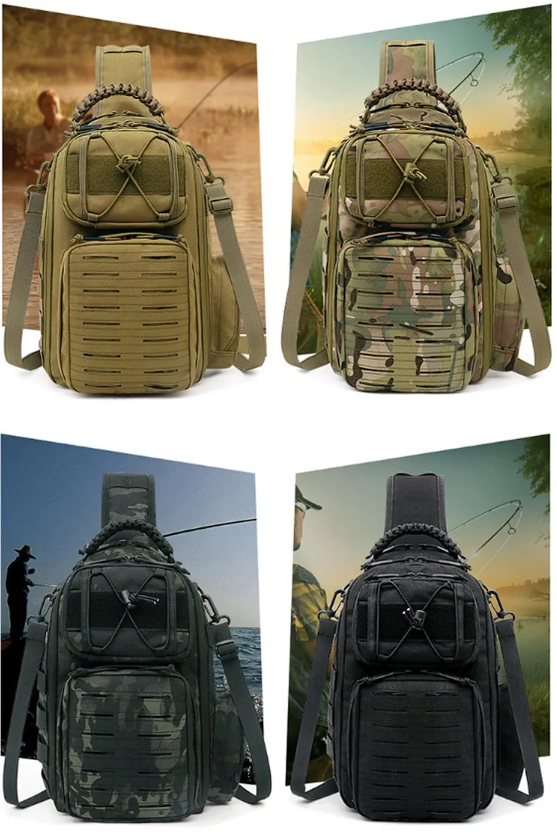 2022 New! Laser-Cut EDC Tactical Chest Bag Sling Hiking Backpack Shoulder Fishing Bags Travel Camping Molle Bag Hunting