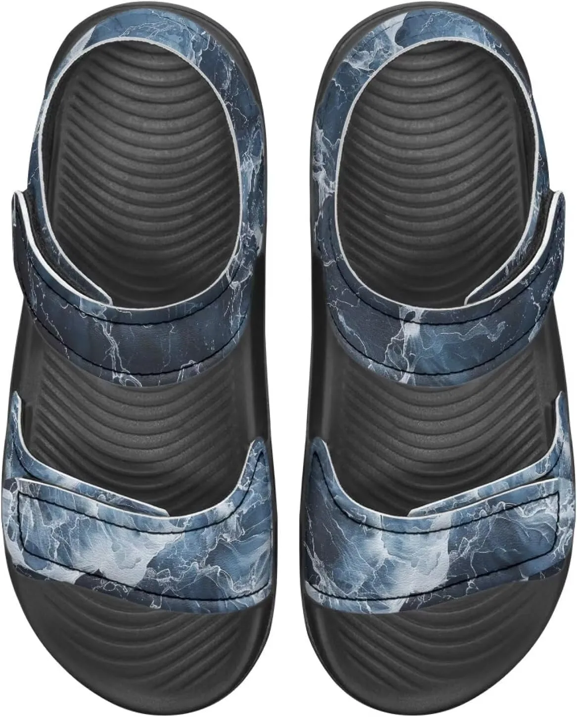 2025 Fashion Toddler Boys' Double Hook and Loop Sandals with Print, Anti-Slip, Comfort, Stable for Learning Walking