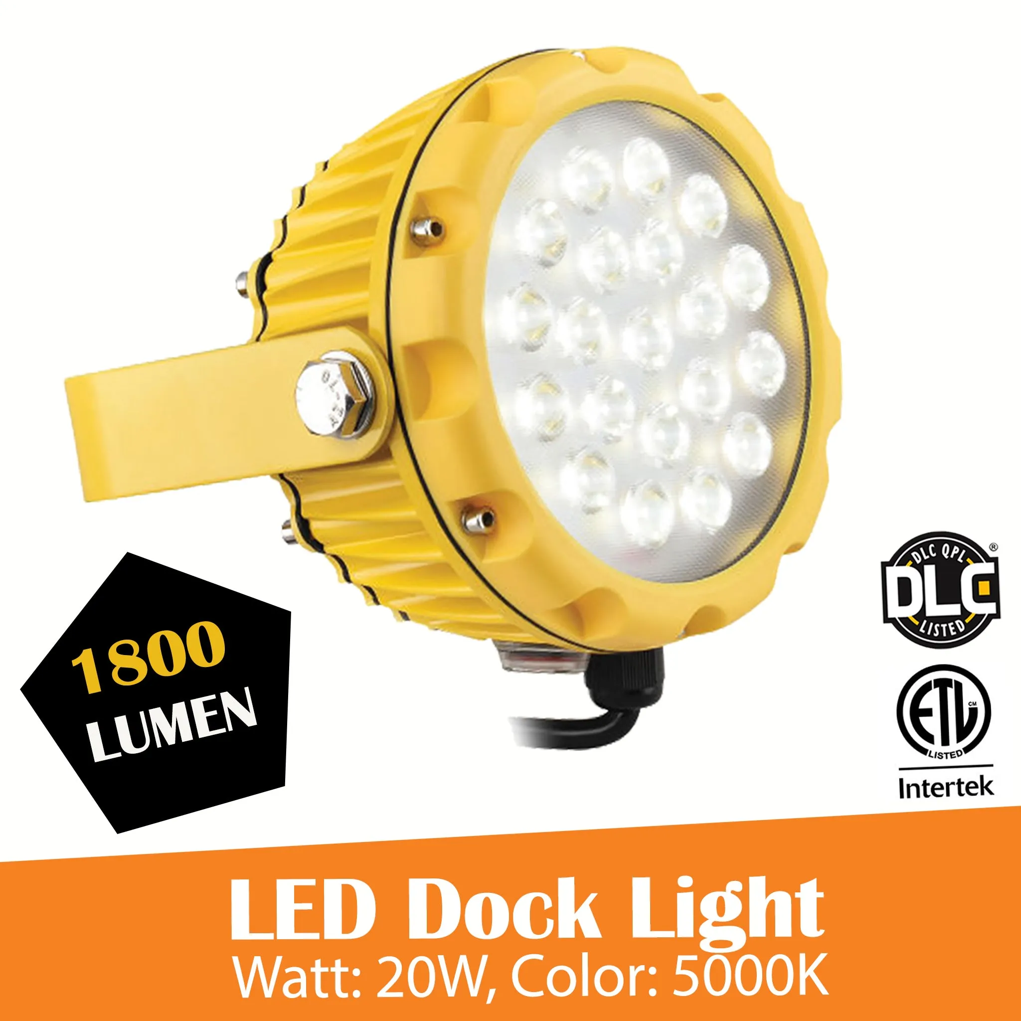 20W LED Dock Light for Warehouse, Spot Flood Light 1800 Lumens, 5000K