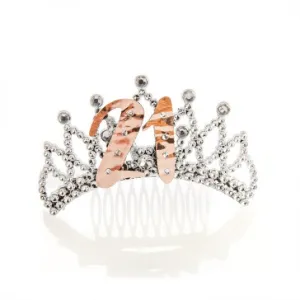 21st  Rose Gold and Silver Tiara