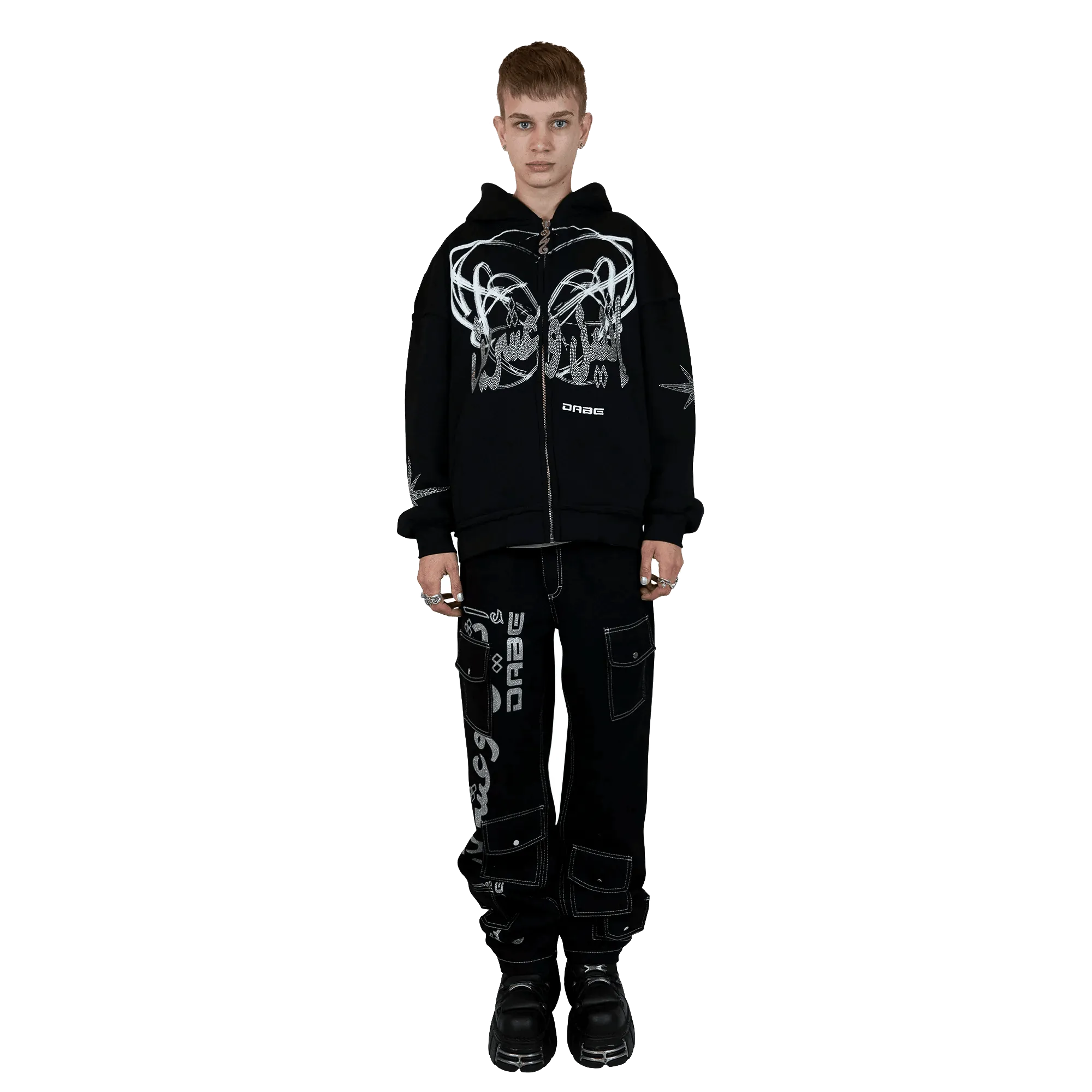 22DABE22 Black Multi-Pocket Denim
