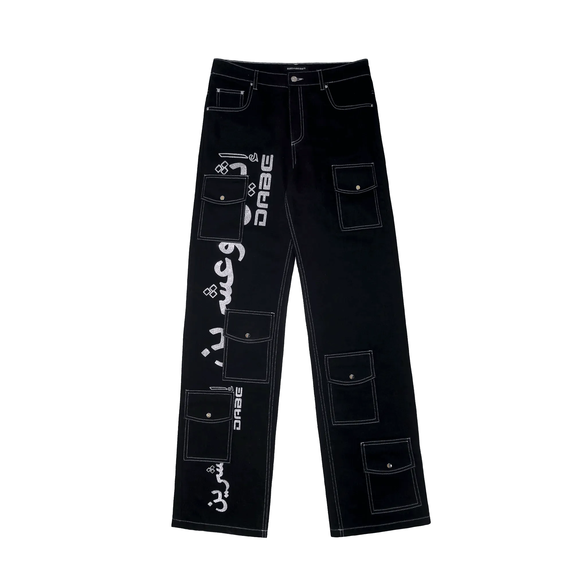 22DABE22 Black Multi-Pocket Denim