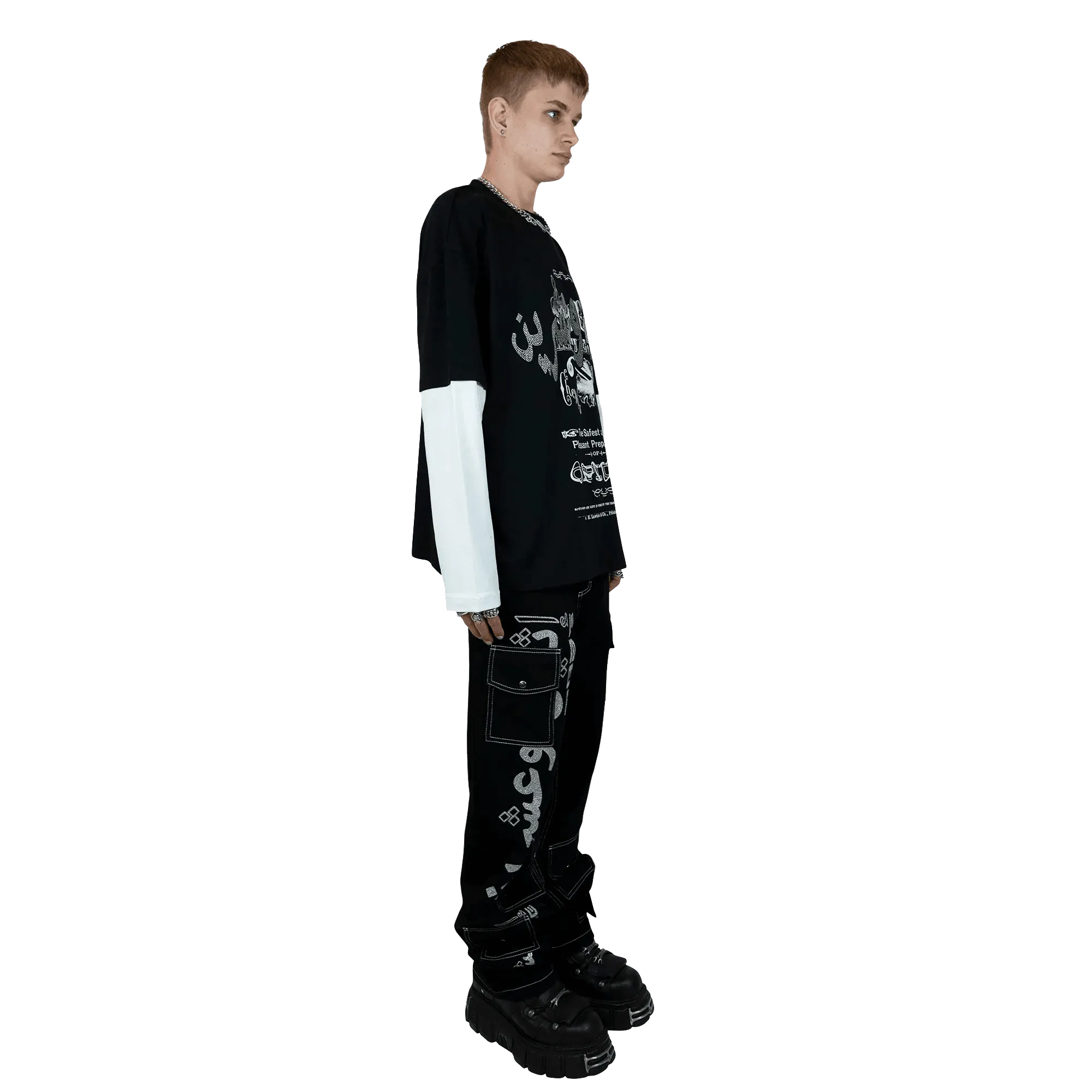 22DABE22 Black Multi-Pocket Denim