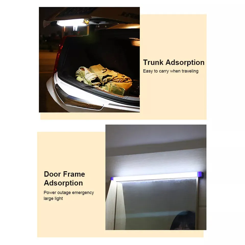30/60W LED Portable USB Rechargeable Work Light Tube Outdoor Camping Hiking Lamp