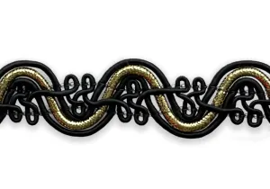 3/4" Metallic Gold Serpentine Waves Trim (Made in USA)