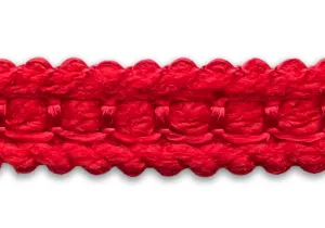 3/4" Scarlet Samba Bouclé Braided Trim (Made in France)