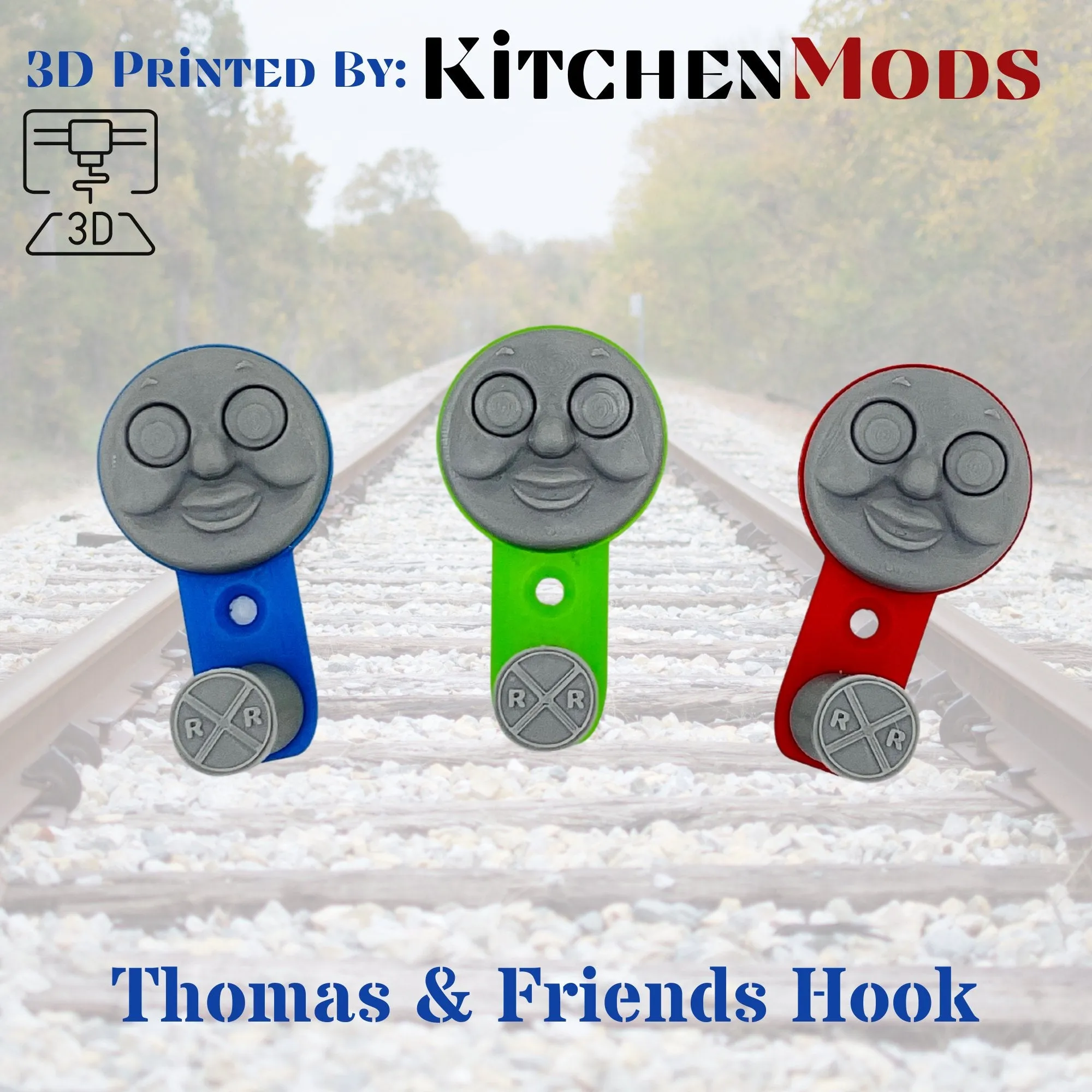 3D Printed Thomas and Friends Themed Coat Hook/Bath Hook/Hat Hook/Keys PLA