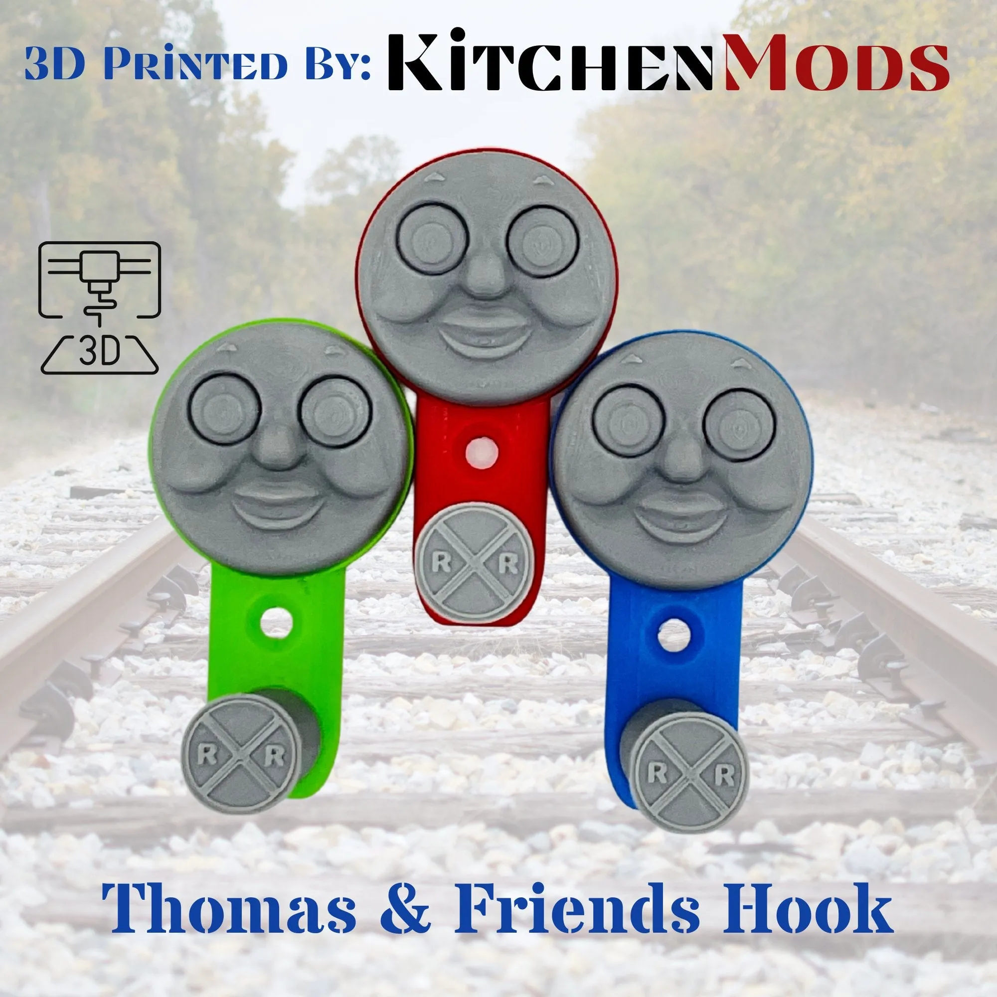 3D Printed Thomas and Friends Themed Coat Hook/Bath Hook/Hat Hook/Keys PLA