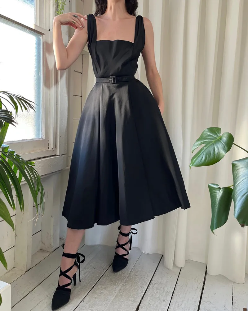 50s Jacques Griffe Black Dress | S