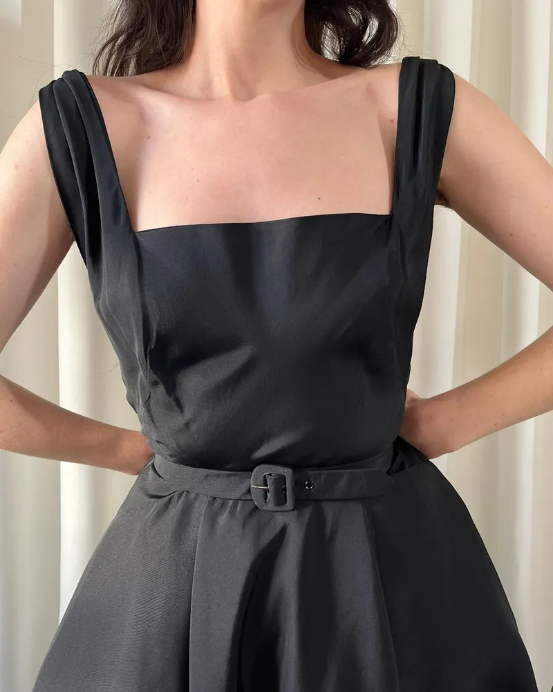 50s Jacques Griffe Black Dress | S