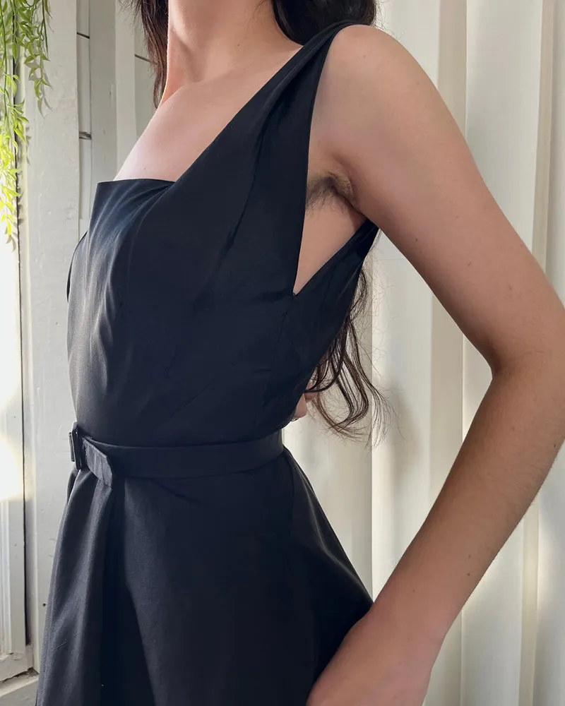 50s Jacques Griffe Black Dress | S