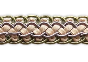 5/8" Peach & Moss Braided Trim (Made in USA)