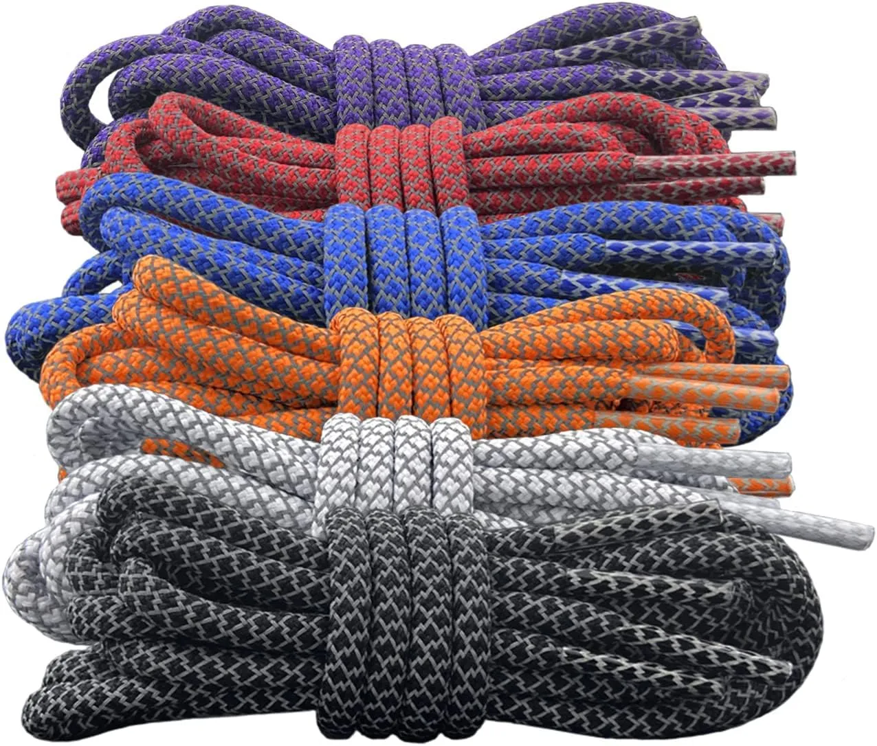 6 Pairs Sport Round Shoe Laces Reflective