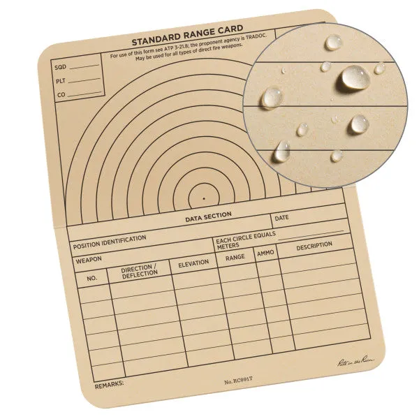 6 X 5 Combat Range Card