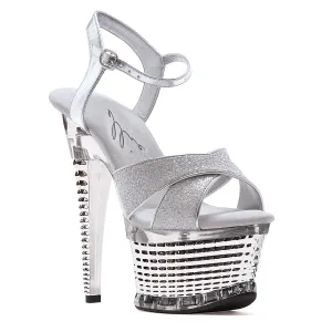 649-DISCO 6" CROSSED STRAP TEXTURED PLATFORM