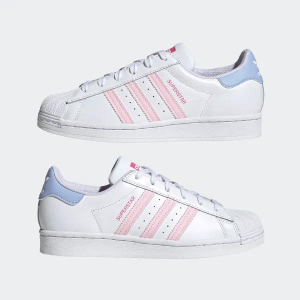 ADIDAS SUPERSTAR SHOES KIDS- WHITE AND PINK