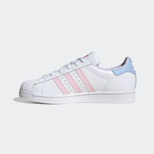 ADIDAS SUPERSTAR SHOES KIDS- WHITE AND PINK
