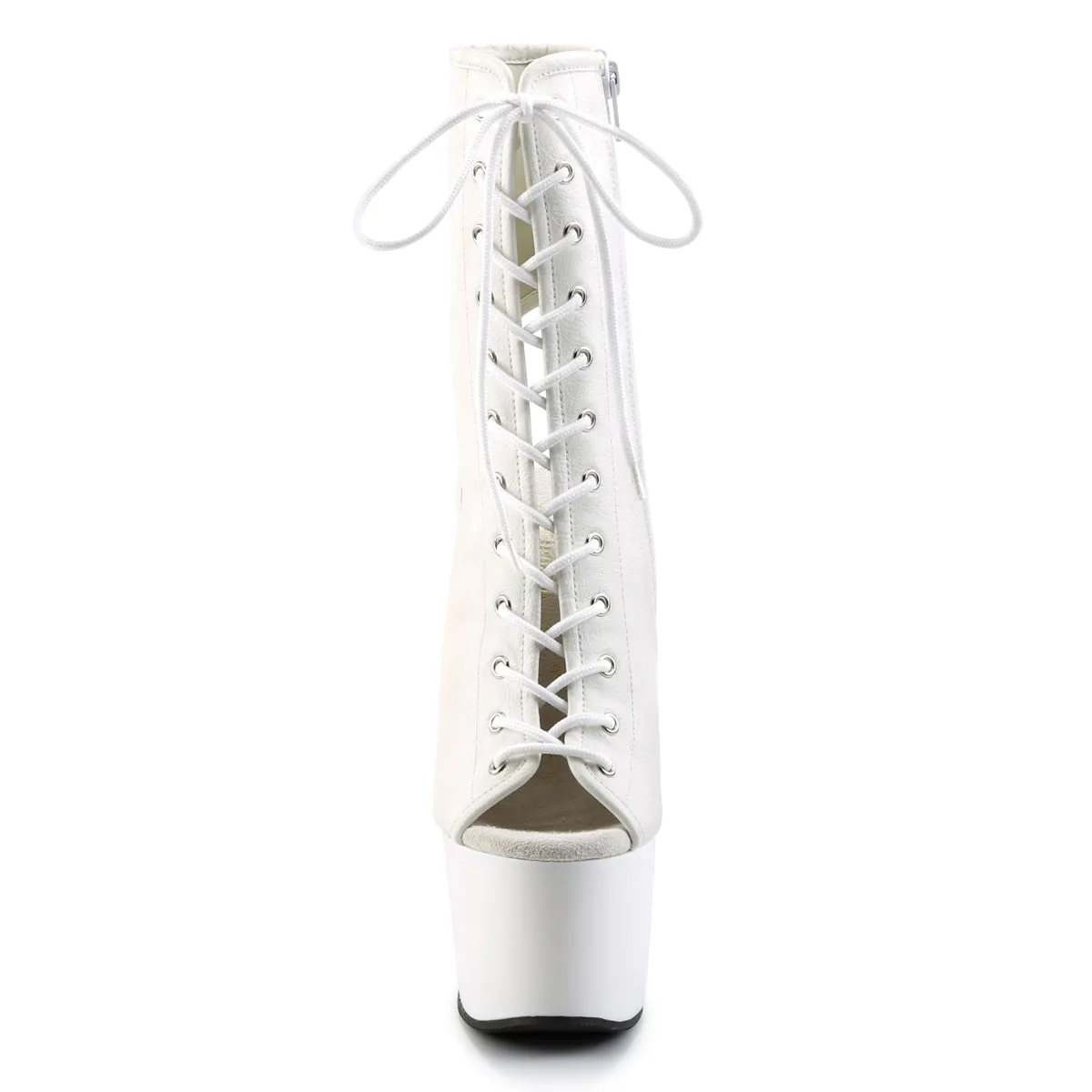 ADORE-1016 Pleaser White Faux Leather Sexy Platform Shoes (Pole Dancing Heels)