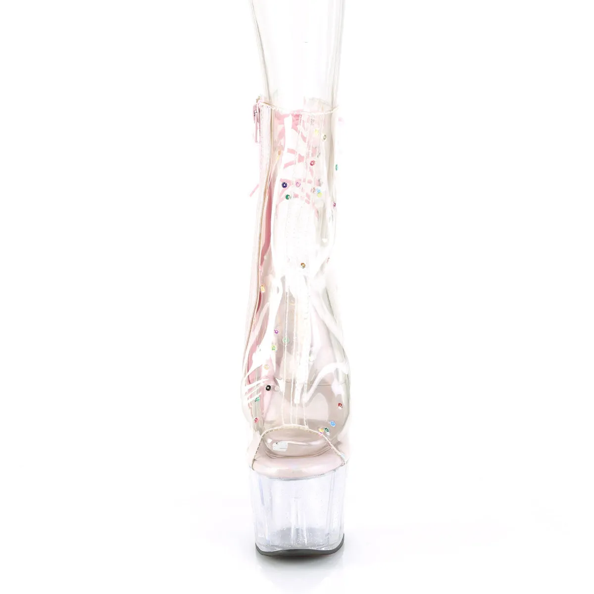 Adore 1018C-2 Clear 7" Heel Platform Ankle Boots Direct