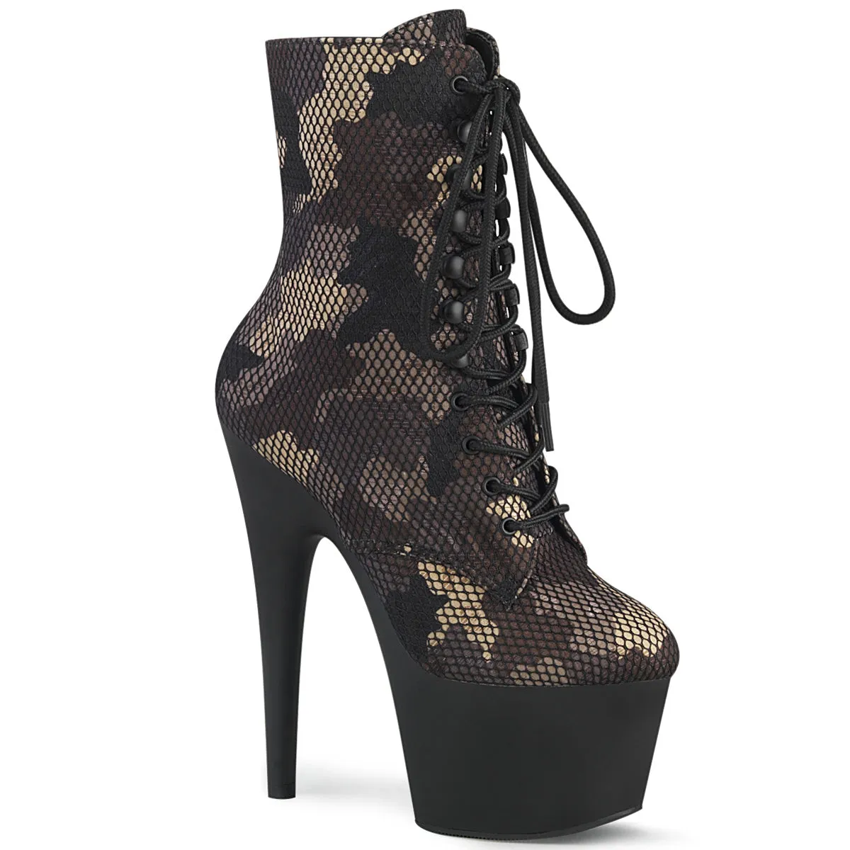 ADORE-1020CM Pleaser Green Camo-Mesh Sexy Platform Shoes (Pole Dancing Heels)