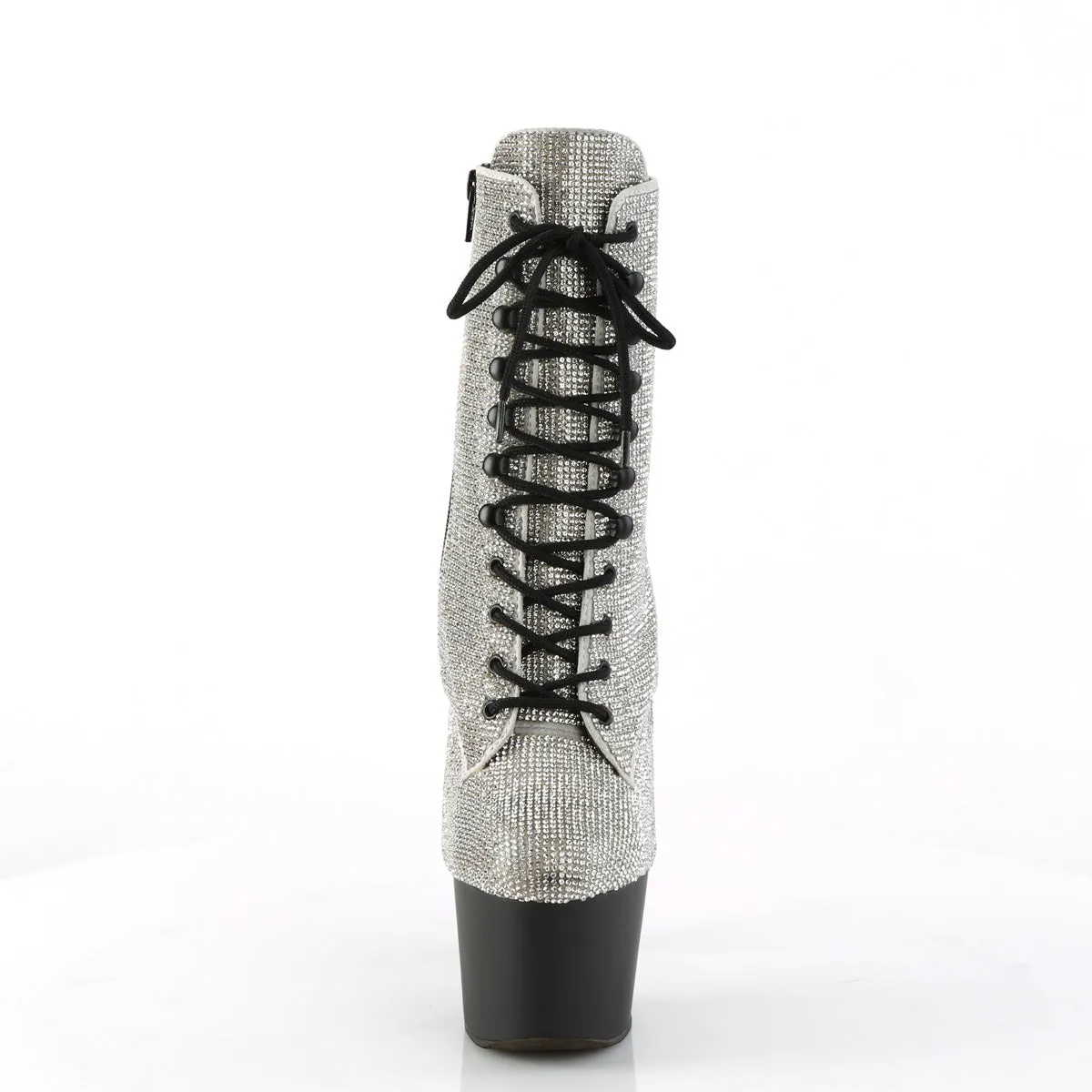 ADORE-1020RS Pleaser Silver/Black Matte Sexy Platform Shoes (Pole Dancing Heels)