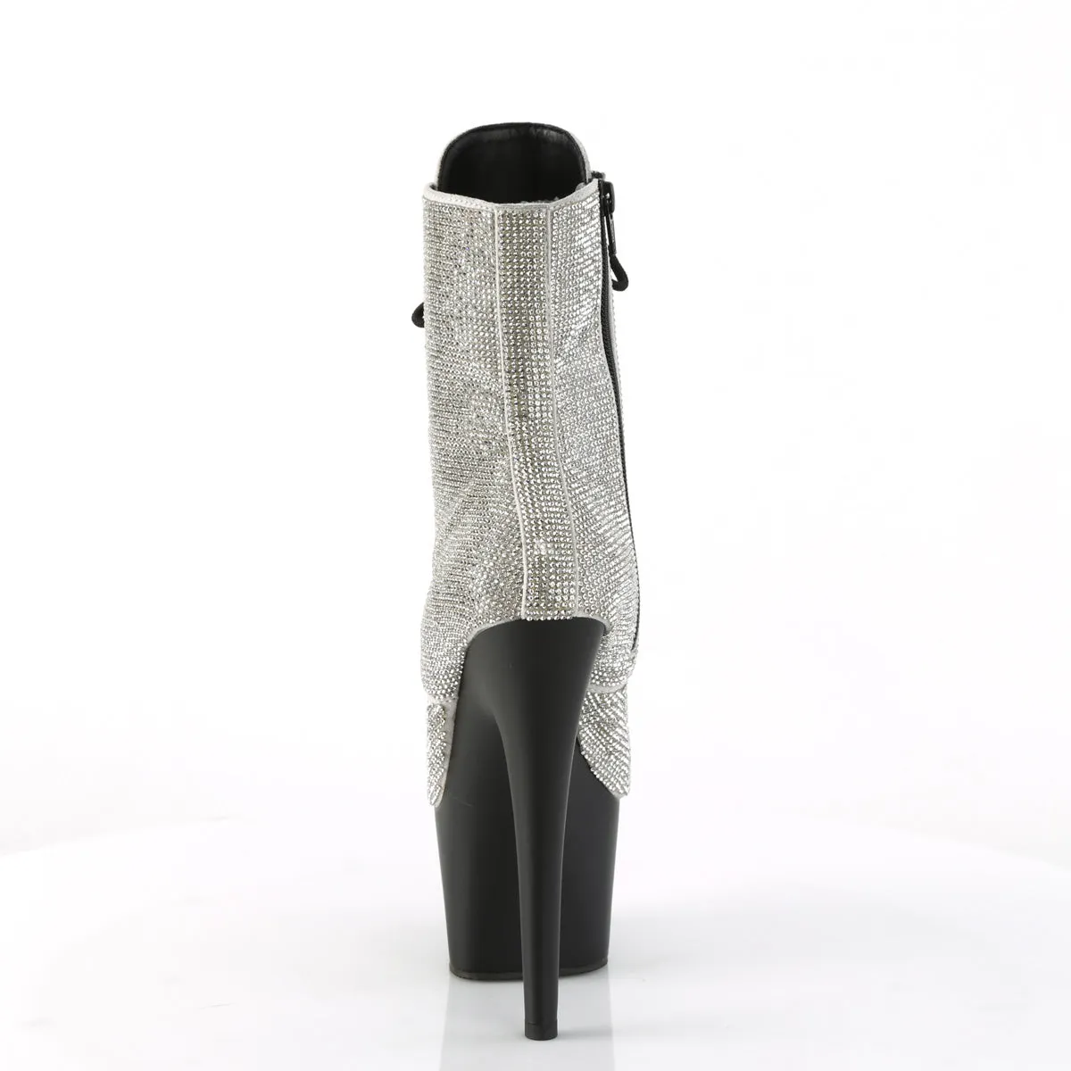 ADORE-1020RS Pleaser Silver/Black Matte Sexy Platform Shoes (Pole Dancing Heels)