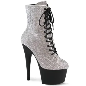 ADORE-1020RS Pleaser Silver/Black Matte Sexy Platform Shoes (Pole Dancing Heels)