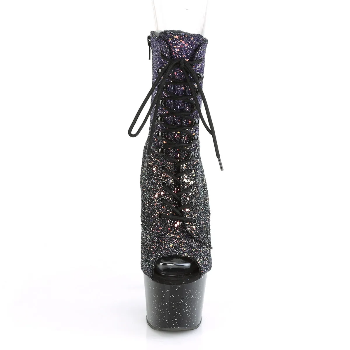 ADORE-1021OMBG Pleaser Purple Multi Glitter/Black Sexy Platform Shoes (Pole Dancing Heels)