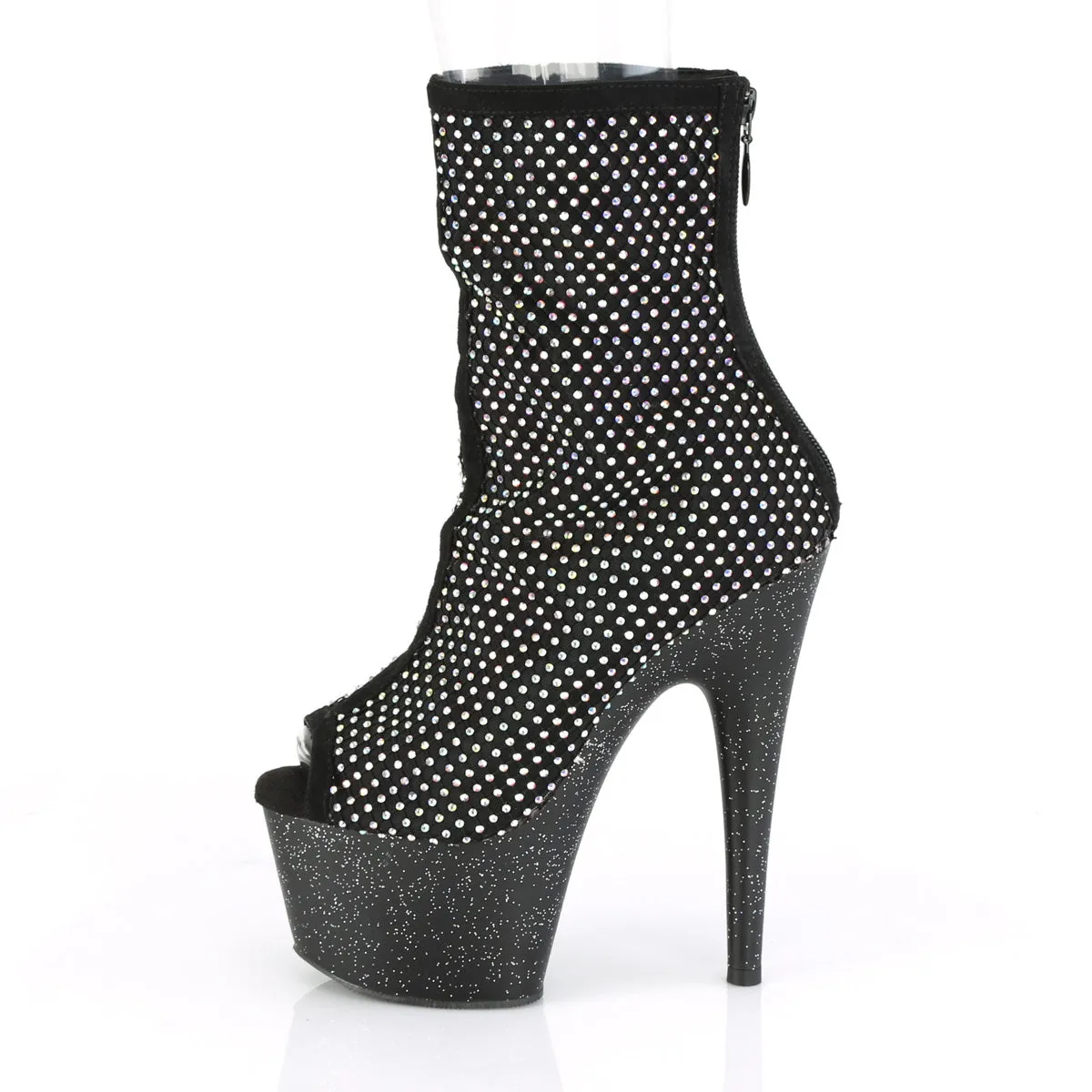 ADORE-1031GM Pleaser Black Fabric Sexy Platform Shoes (Pole Dancing Heels)