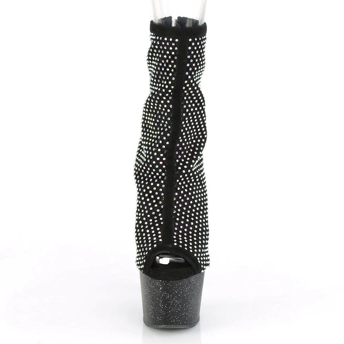 ADORE-1031GM Pleaser Black Fabric Sexy Platform Shoes (Pole Dancing Heels)