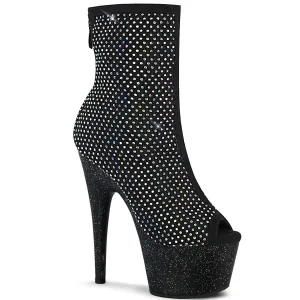 ADORE-1031GM Pleaser Black Fabric Sexy Platform Shoes (Pole Dancing Heels)