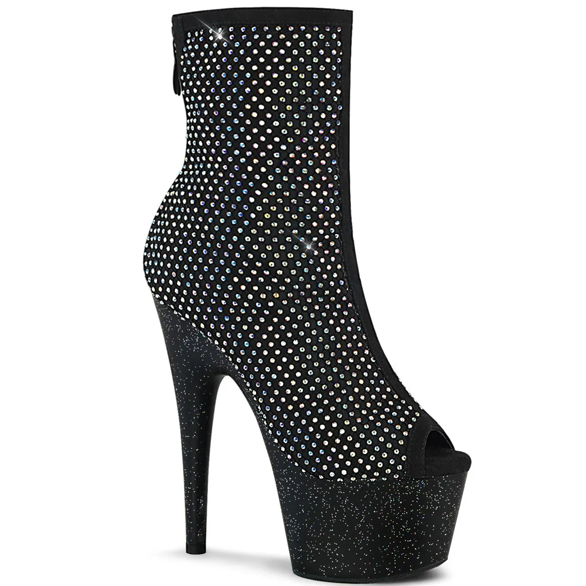 ADORE-1031GM Pleaser Black Fabric Sexy Platform Shoes (Pole Dancing Heels)
