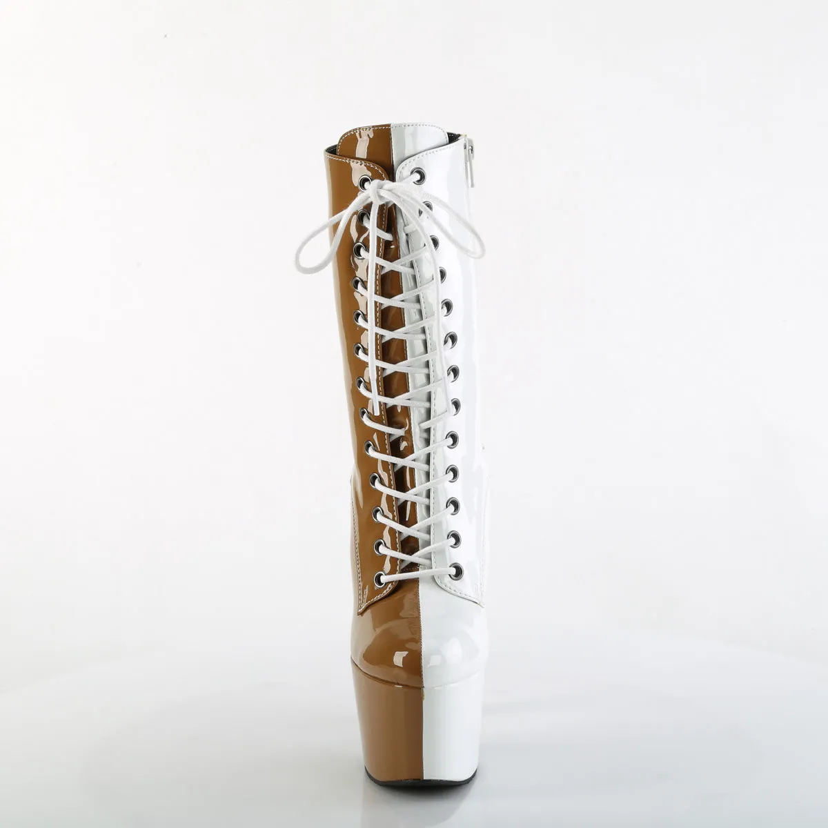 ADORE-1040TT Pleaser Taupe-White Sexy Platform Shoes (Pole Dancing Heels)
