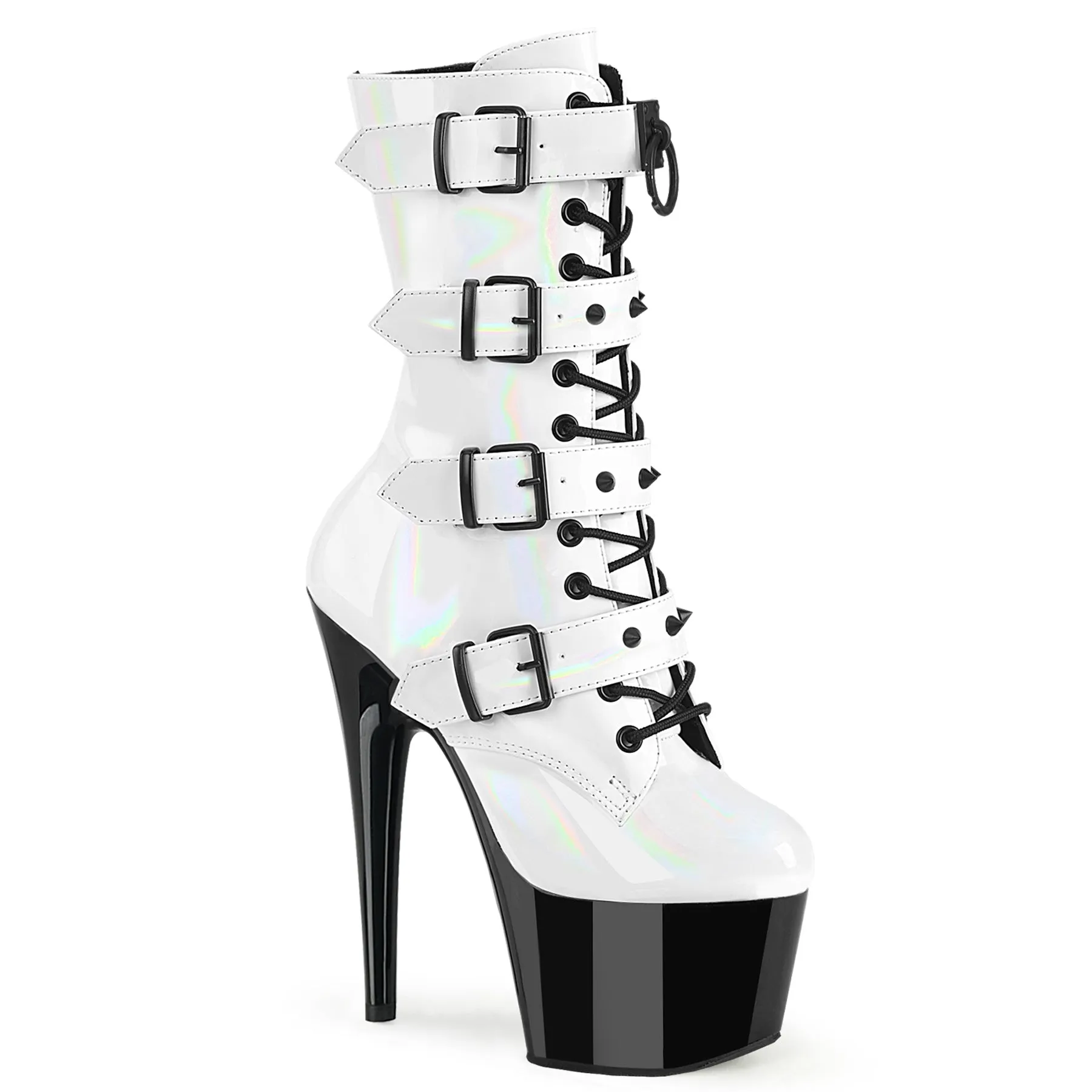ADORE-1046TT Pleaser White Holo Patent Sexy Platform Shoes (Pole Dancing Heels)
