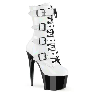 ADORE-1046TT Pleaser White Holo Patent Sexy Platform Shoes (Pole Dancing Heels)