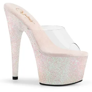 ADORE-701HMG Clear & Pink Peep Toe High Heel