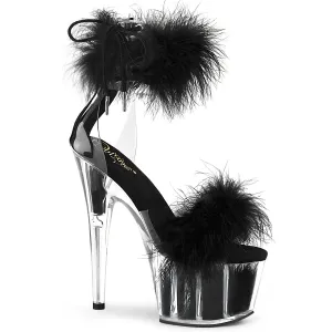 ADORE-724F Pleaser Clear/Black Sexy Platform Shoes (Pole Dancing Heels)